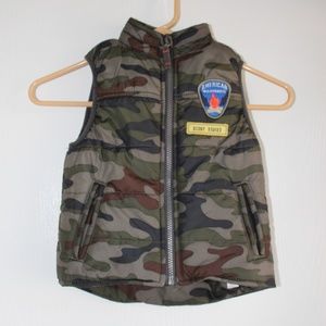 Carter's Boy's Sz 3T Puffer Vest Military Zip up